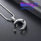 New Crescent Moon Cremation Urn Keepsake Ashes Memorial Necklace
