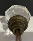 Antique Glass Door Knob - Brass- Starburst