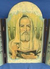 Jewish Triptych European  Judaica 12 Tribes Israel Folk Art Wood Menorah Menorah