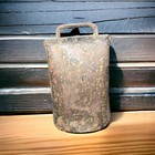 Primitive Antique Early American Large Cow Bell Hand Forged Wrought Iron