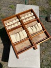 1930s Portable Wood fabric  Folding Sewing Spool Thread Cabinet Case Rack 36 X16