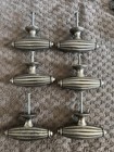 7 Vintage Pewter Drawer Cabinet Pull Knobs England