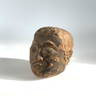 Antique Thai Buddha Head Ayutthaya Sukhothai Style Terracotta Lacquer Gold Leaf