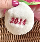 Dan Dee Snowflake Teddy 2014 White Plush 12  Bear In Pink   Green Dress   Bow       