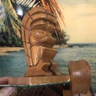 Vintage Hawaii Tiki Bookends Hand Crafted Aloha Mid Century Monkey Pod Wood