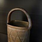 Konishi Toko  1927-2018  Japanese Bizen-ware Basket Vase W handle