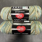 Red Heart Super Aspen Print 0305 -l5 Oz Each Skein For Total Of   10 Oz  2 Pack