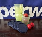 Tupperware Tupper Mini Midgets Container 2oz Set Of 6 Green Dark Blue Seal New