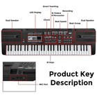 Portable Usb Electronic Keyboard Piano With Microphone Music Stand 61 Keys Gift