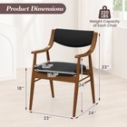Pu Leather Dining Chair Set Of 4 W padded Seat   Back Armrests Rubber Wood Frame