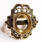 4 Colors 18x13 Mm Victorian Art Deco Lacy Flower Adjustable Ring Settings  Nice