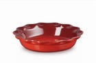 Le Creuset Red Round 9    Ceramic Pie Dish Fluted Pie Plate  Have 2 Available 