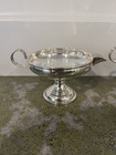 Vintage Mcm Weighted Sterling Silver Creamer Sugar Bowl Set Swirl Pedestal Base