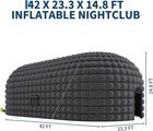 Inflatable Nightclub Party Tent With 950w Blower   Roll Up Door 42x23 2x14 8 Ft