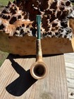 Maple Wood Poker Shaped Tobacco Smoking Pipe With Green Stem