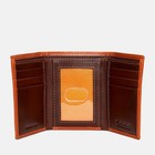 Timberland Men s Contrast Brown tan Leather Trifold Wallet