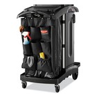 Rubbermaid Commercial 9t78 High-security 2-shelf Housekeeping Cart - Blk sil New