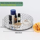 Elegant Silver Crystal Mirror Perfume Tray For Vanity  Coffee Table  And Home   