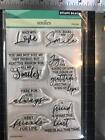 New Penny Black Rubber Stamp Smiles Sentiments Clear Cling Set  Free Usa Ship