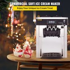 Triple Flavor Commercial Ice Cream Machine 7 4gal h 2200w Auto Cleaning Silver