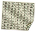2017  1 One Dollar Bills Full Uncut Currency Sheet Of 50 Notes Washington Dc Gem