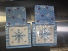 Vintage Christmas Paper Napkins Blue Snowflake Set Of 4