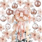 49 Pcs Christmas Tree Decoration Set Include Christmas Tree Topper  24 Glitter