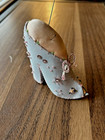 Pretty Vintage Beaded Satin Shoe Pincushion
