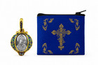 24kt Gold Plated  925 Sterling Silver Virgin Mary Hand Enameled Pendant With Bag