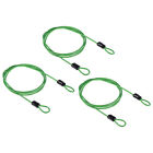 Security Cable 2 5mm X 3 3ft  3 Pack Luggage Lock Rope With Loop  Clear Green