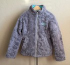 The North Face Girls Reversible Mossbud Swirl Jacket S 7 8 Aqua Gray Fleece