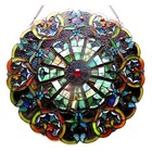 Victorian Design Tiffany Style Stained Glass Hanging Window Panel