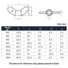 Wing Nuts A2 Stainless Steel Butterfly Nut M4 M5 M6 M8 M10 M12m14m16m18m20m22m24