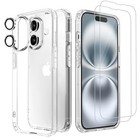  5 In 1 Designed Case With Screen Protector 2 Pack  For Iphone 16plus Clear