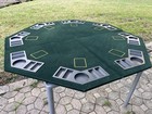 48  Octagon Poker Table Top Folding Card Game Blackjack 8 Player Felt Mat