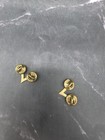 Vintage Gold Tone Metal Military Uniform Collar Insignia Single-chevron Rank X 2