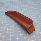 Fixed Blade Knife Sheath Brown Leather Belt Pouch Case 6 5 x5  Made In Usa