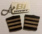 Vintage Braniff Int   l Airways Airline Pilot Stripes luggage Tag Capt  Kramer Lot