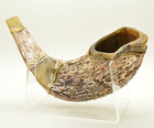 925 Sterling Silver Ram s Horn Shofar One For Israel Judaica W  Stand