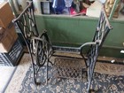 Nice Singer Sewing Machine Treadle Base Antique Cast Iron Pair Legs Vtg Pulley