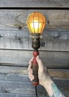 Industrial Trouble Lamp Mcgill Cage Drop Light Inspection Vintage