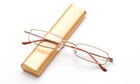 Gold Slim Travel Reading Glasses Compact Design Readers Light Weight With Case