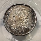 1831 Capped Bust Half Dime Silver Pcgs Au-58 Nice Toning Luster Great Type Coin 