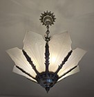 Lapco Vintage Antique Art Deco Chandelier 4 Bulbs Fixture Ceiling Light