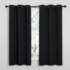 Pitch Black Thermal Insulated Blackout Curtains For Bedroom  2 Panels  42x63 