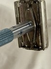 Vintage Lady Gillette Silver   Blue Starburst Double Edge Safety Razor