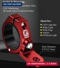 Brcovan 2pcs Utv Whip Light Mounts  Led Light Bar Mounting Bracket  Red