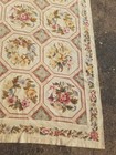 Vintage French Floral Needlepoint Handmade Multicolor Rug Wool Carpet 315x270 Cm