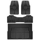 Rubber Floor Mats cargo Liner waterproof Trucks Full Set Black Cargo Liner