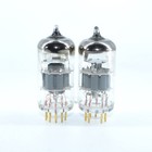 Nos Tesla 6922 E88cc Matched Pair Gold-pin Rare Grey Plates And Shield Tubes 